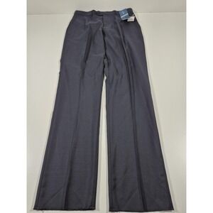 Leonardo Valenti Dress Pants Mens 34x36 Blue Wool Flat Front Unhemmed NWT